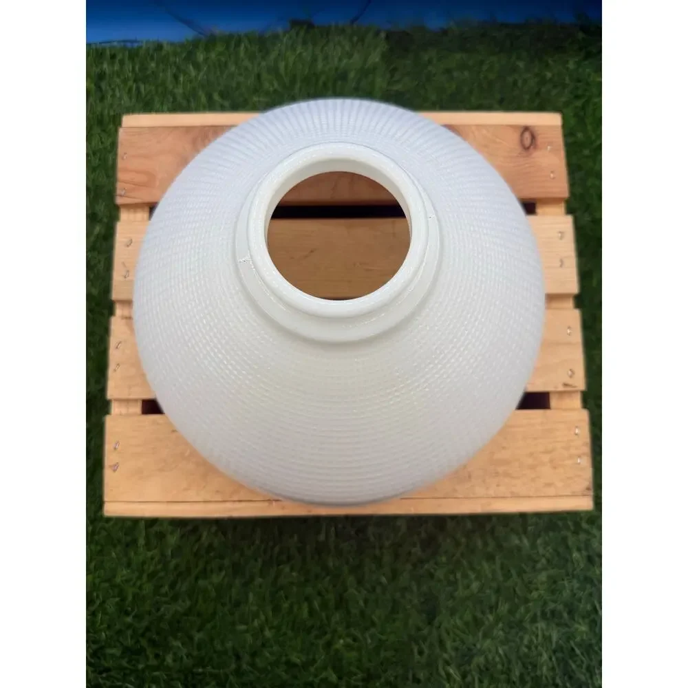 Vintage Corning White Milk Glass Lamp Shade - No. 824100 - Waffle Textured